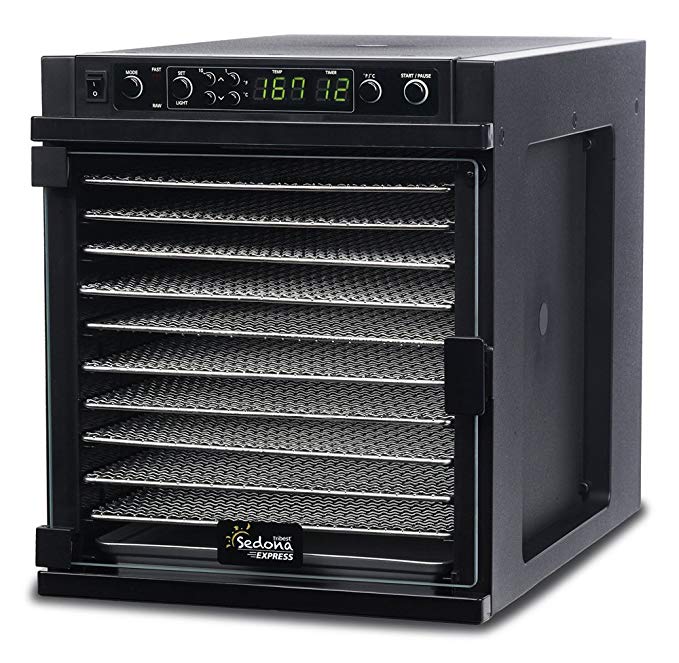 Tribest Sedona Express SDE-S6780-B Digital Food Dehydrator, Black with Stainless Steel Trays