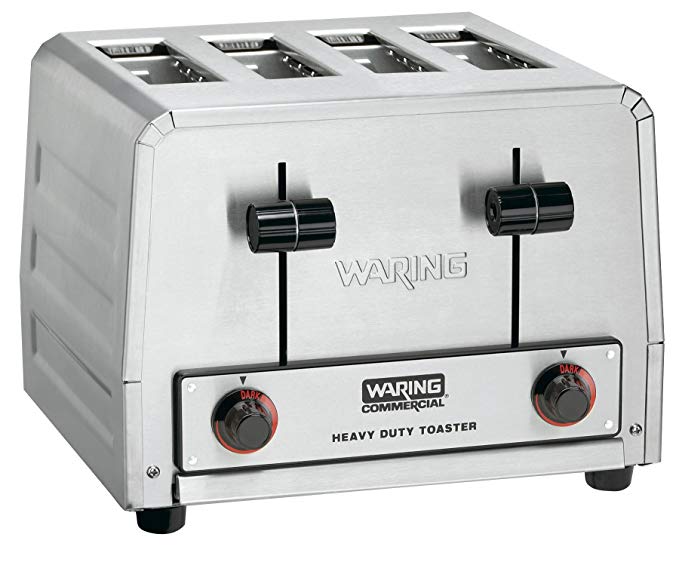 Waring Commercial WCT820 Heavy Duty Stainless Steel 120-volt Bagel Toaster with 4 Slots