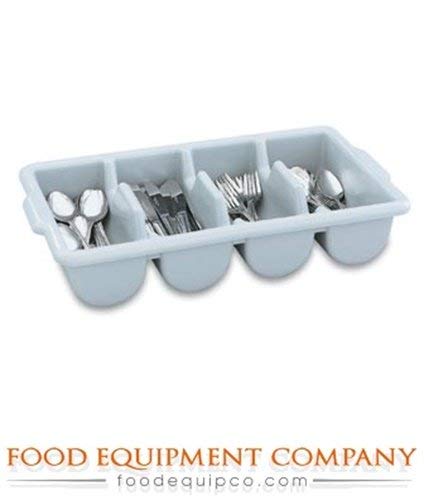 Cutlery Box, Gray Plastic Four Rounded Compartments - 12 Per Case