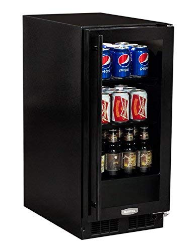 Marvel ML15BCG1RB Beverage Center, Black Frame Glass Door, Right Hinge, 15-Inch, Black