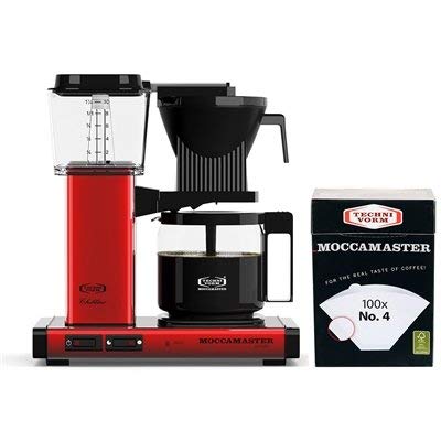 Technivorm Moccamaster KBG Coffee Brewer with number 4 Filter (Red Metallic)