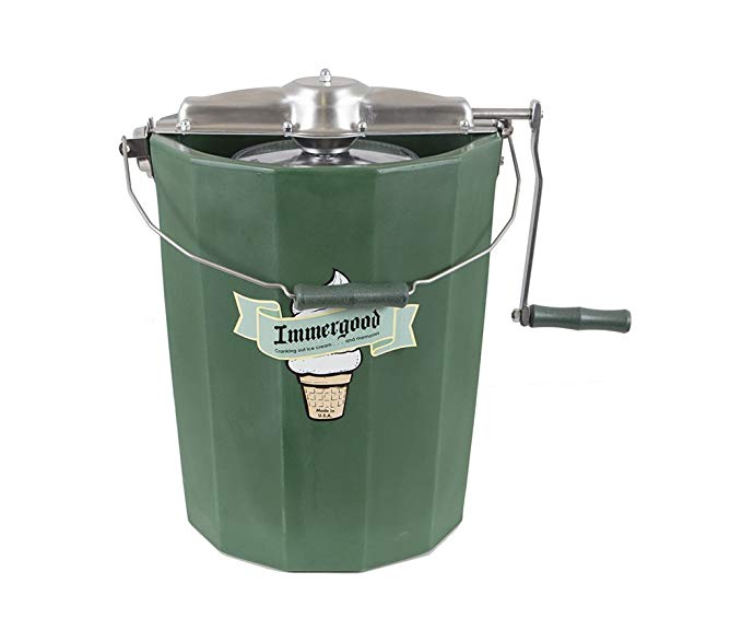 PREMIUM 8 qt. - Immergood Ice Cream Maker - Stainless Steel - Hand Crank