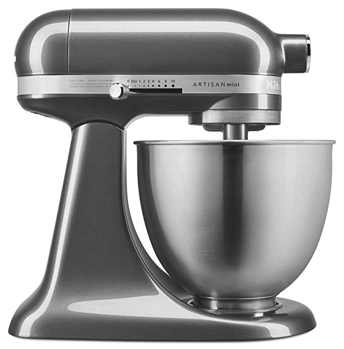 KitchenAid KSM3311XQG Artisan Mini 3.5 Quart Tilt-Head Stand Mixer, Qt, Liquid Graphite