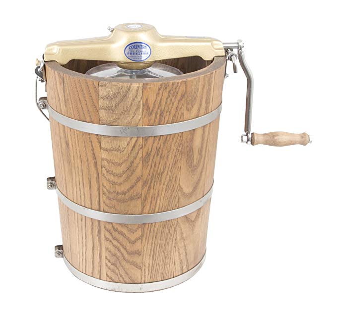 6 qt Country Ice Cream Maker - Classic Wooden Tub - Hand Crank