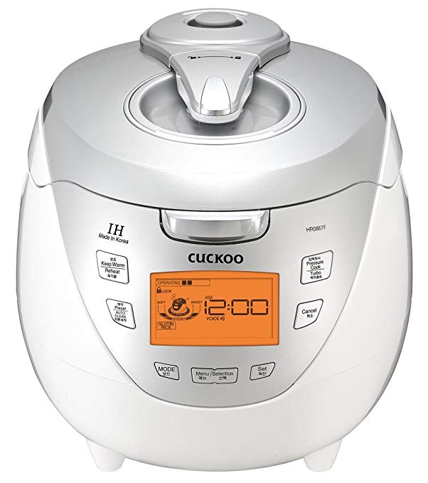 Cuckoo CRP-HR0867F IH 8 Cups Pressure Rice Cooker, Silver, 110V