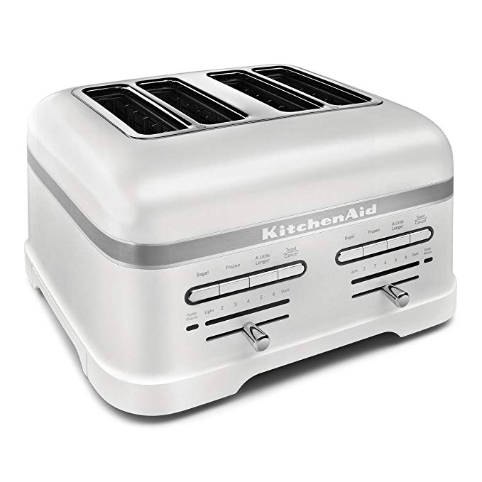 KitchenAid KMT4203FP Pro Line Series Frosted Pearl White 4-Slice Automatic Toaster