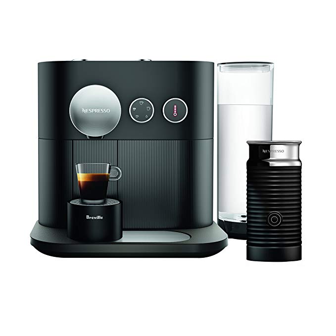 Nespresso Expert Original Espresso and Coffee Maker Bundle with Aeroccino Milk Frother by Breville, Black