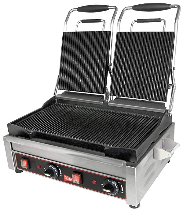 Grindmaster-Cecilware SG2LG240V Double Grooved Sandwich/Panini Grill, 7.25 by 9-Inch