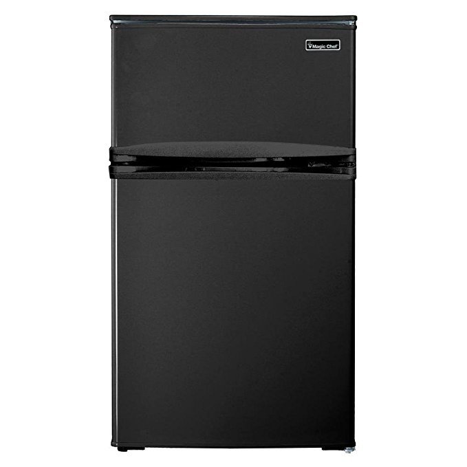 Magic Chef HMDR310BE 3.1 cu. ft. Mini Refrigerator in Black With Can Dispenser and Removable Shelves