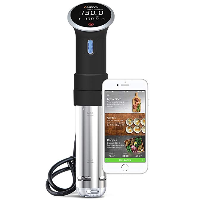 Anova Culinary A2.2-120V-US Sous Vide Precision Cooker Bluetooth, Immersion Circulator, 800 Watts, Black