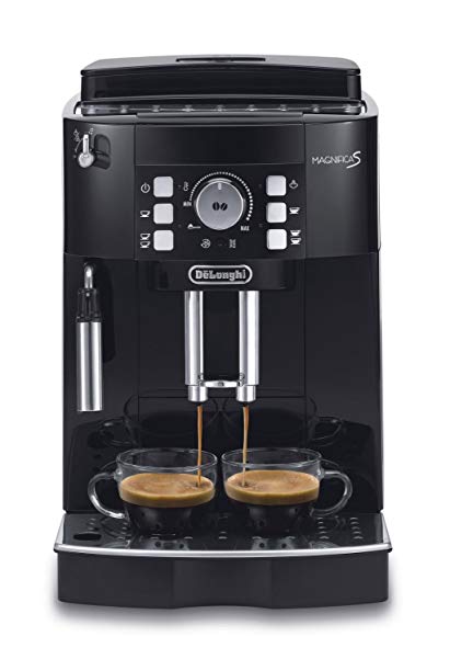 Delonghi Magnifica S Automatic Espresso Machine with Milk Frother, New Thermoblock and Aroma Saving Cover, Black, ECAM21117