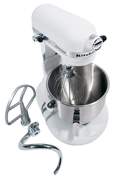 KitchenAid KM25G0XWH Commercial Series 5-Quart Stand Mixer, White