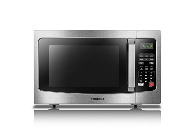 Toshiba EM131A5C-SS Microwave Oven with Smart Sensor, Easy Clean Interior, ECO Mode and Sound On/Off, 1.2 Cu.ft, 1100W, Stainless Steel