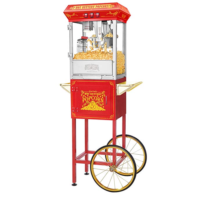 5815 Great Northern Popcorn Red Good Time Popcorn Popper Machine Cart, 8 Ounce