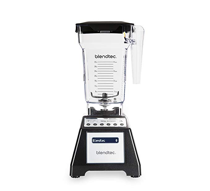 Blendtec Total Classic Original Blender with FourSide Jar (75 oz), Professional-Grade Power, 6 Pre-programmed Cycles, 10-speeds, Black