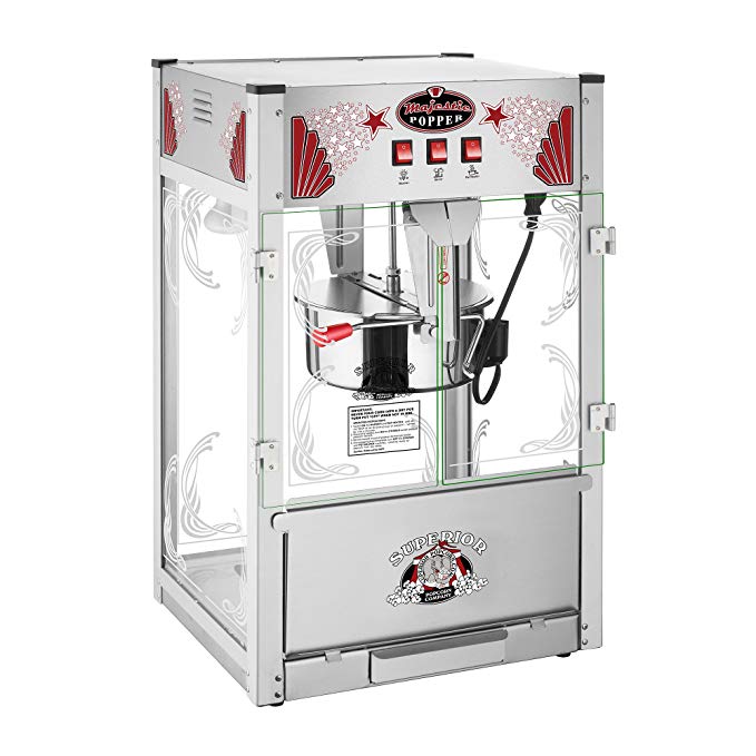 Majestic Popcorn Machine- Commercial Style Popcorn Popper Machine-Makes Approx. 7.5 Gallons Per Batch by Superior Popcorn (16 oz.)