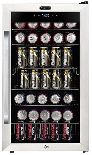 Whynter BR-1211DS Freestanding 121 Can Beverage Refrigerator with Digital Control and Internal Fan, Stainless Steel