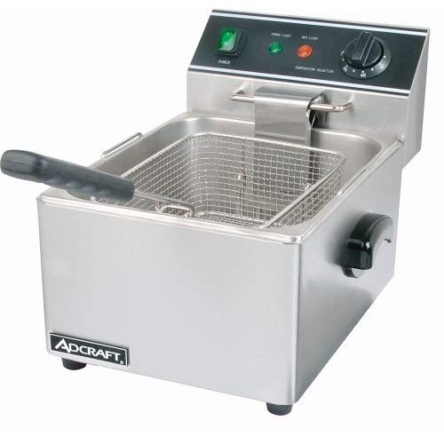 Adcraft Countertop Stainless Steel Single Tank Deep Fryer, 11-3/4