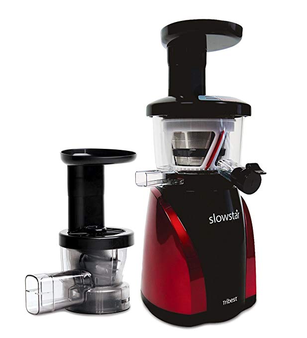 Tribest Slowstar Vertical Slow Juicer and Mincer SW-2020, Cold Press Masticating Juice Extractor in Silver and Black (SW-2020) (SW-2020-B) (SW-2020) (SW-2000B) (SW-2000)