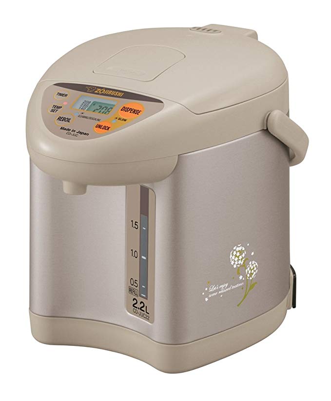 Zojirushi CD-JUC22CT Micom 2.2-Liter Water Boiler and Warmer, Champagne Gold