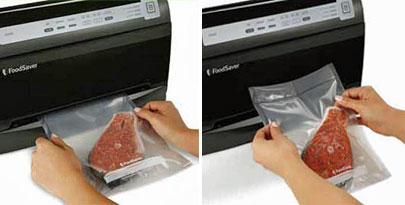 Fully automatic system starts the vacuum sealing process in two easy steps